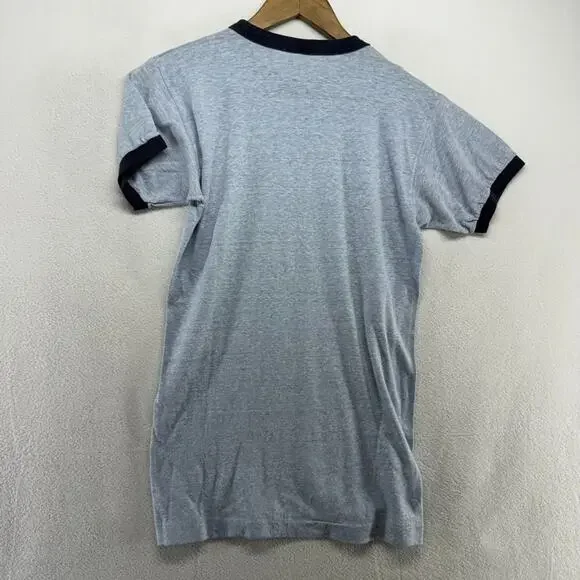 Vintage St Johns Shirt Mens Medium Blue Champion Ringer 80s Single Stitch USA - Picture 8 of 9